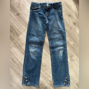 Gymboree girl’s straight jeans with button‎ details, size 9